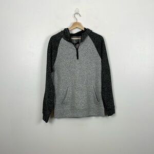 BKC Hoodie Mens M Pullover Sweater Sweatshirt Gray 1/2 Zip Kangaroo Pockets Top